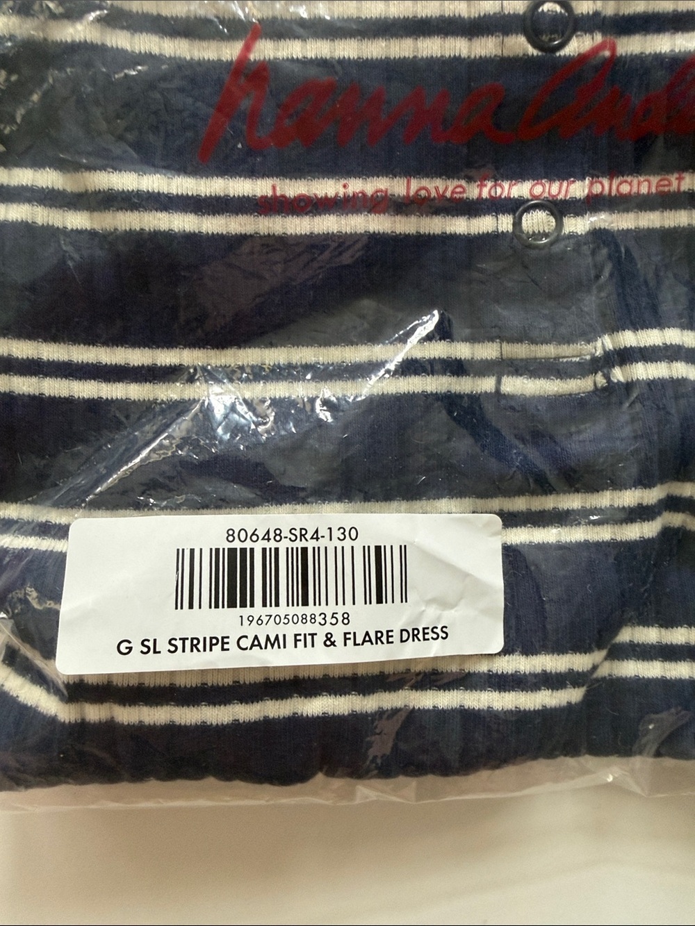 NEW Hanna Andersson Girl Striped Cami Fit & Flare Dress 8 years 130 cm - Picture 6 of 7